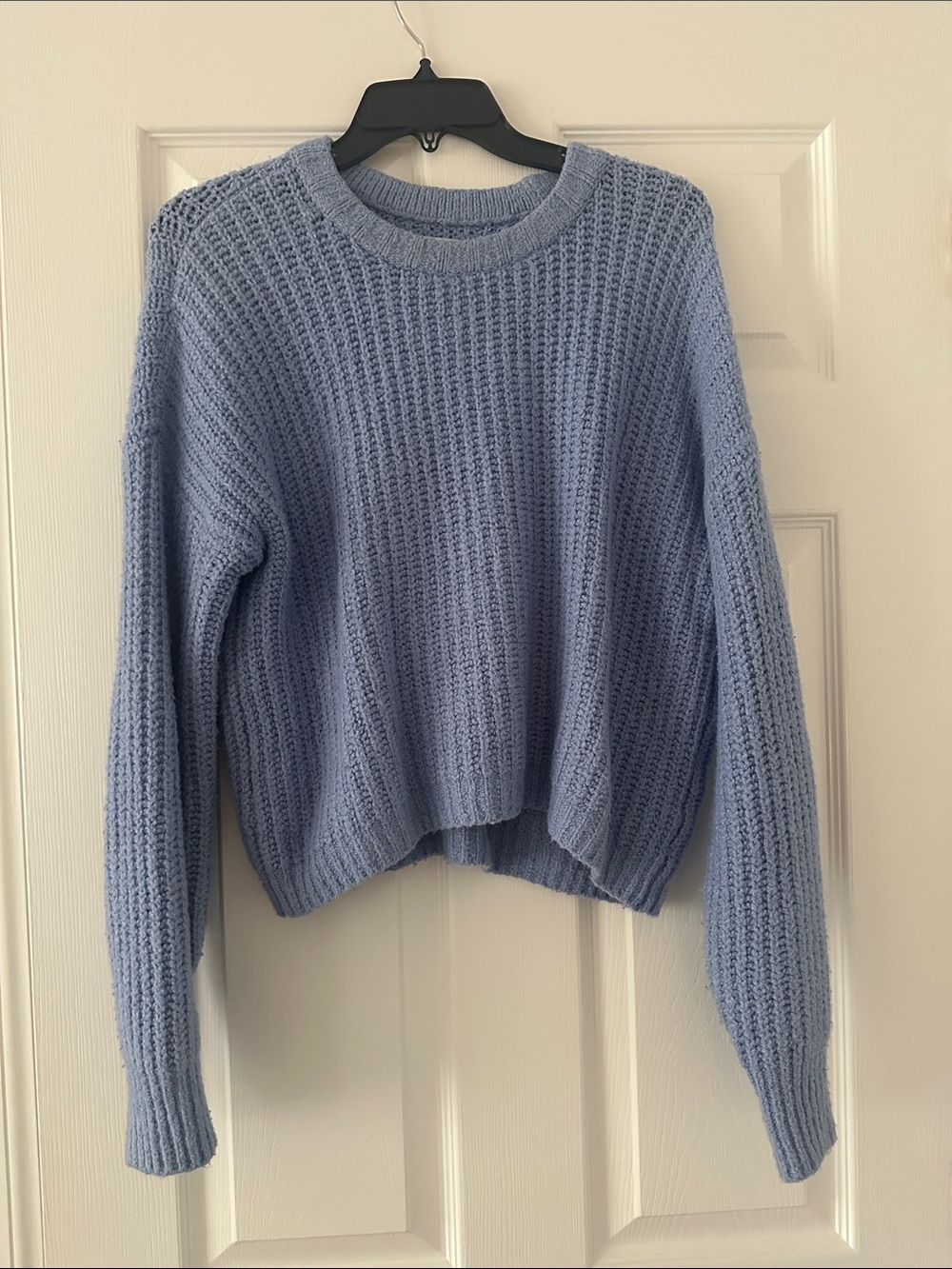 Hollister Sky Blue Waffle Knit Crewneck Sweater